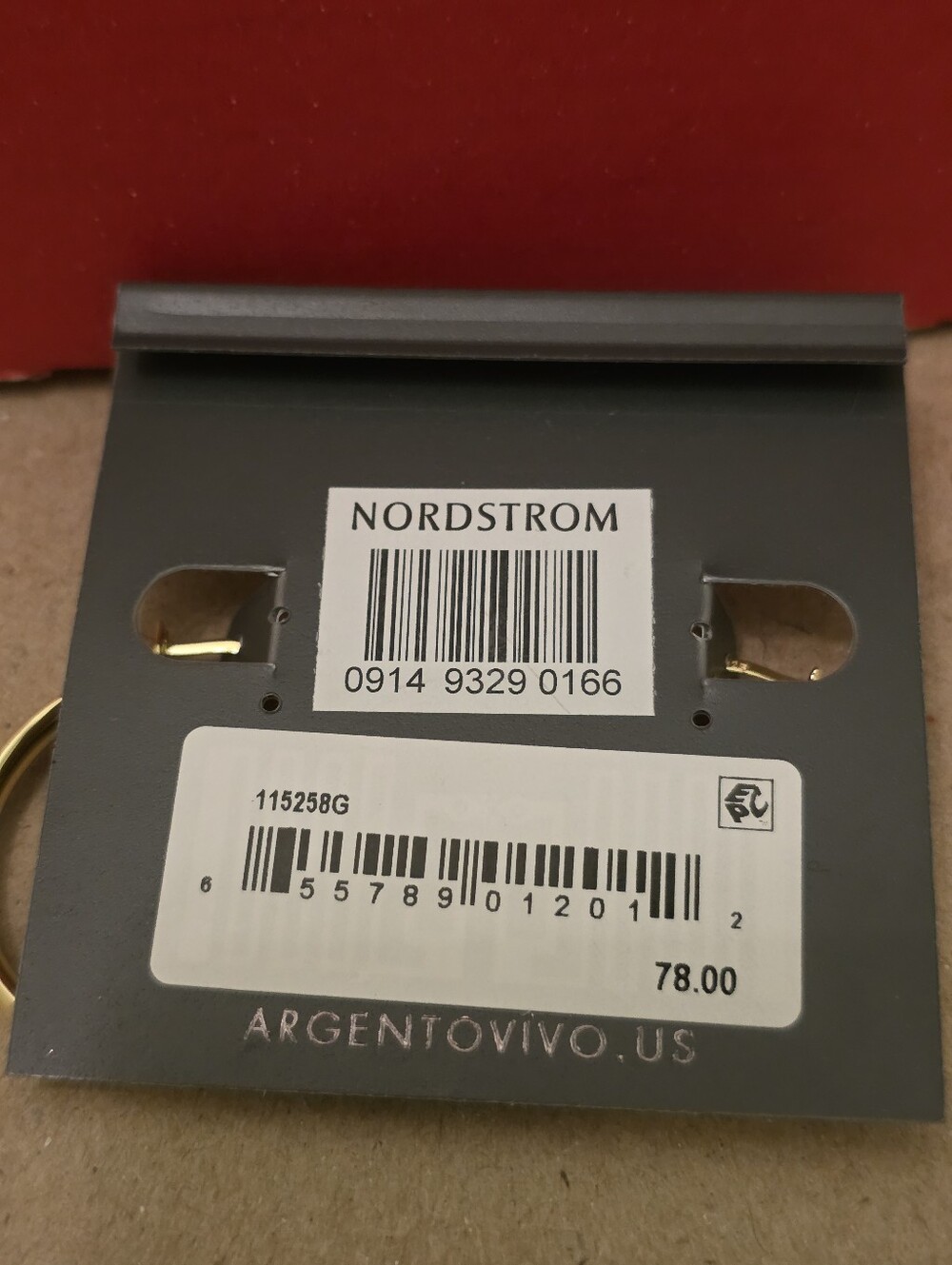 Argento VIVO STERLING SILVER GOLD COLOR EARRINGS. NWT. MSRP $78 - Picture 4 of 4